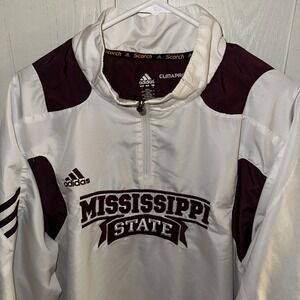 ADIDAS Mississippi State Mens‎ Scorch Climaproof Pullover Jacket 1/4 zip Large